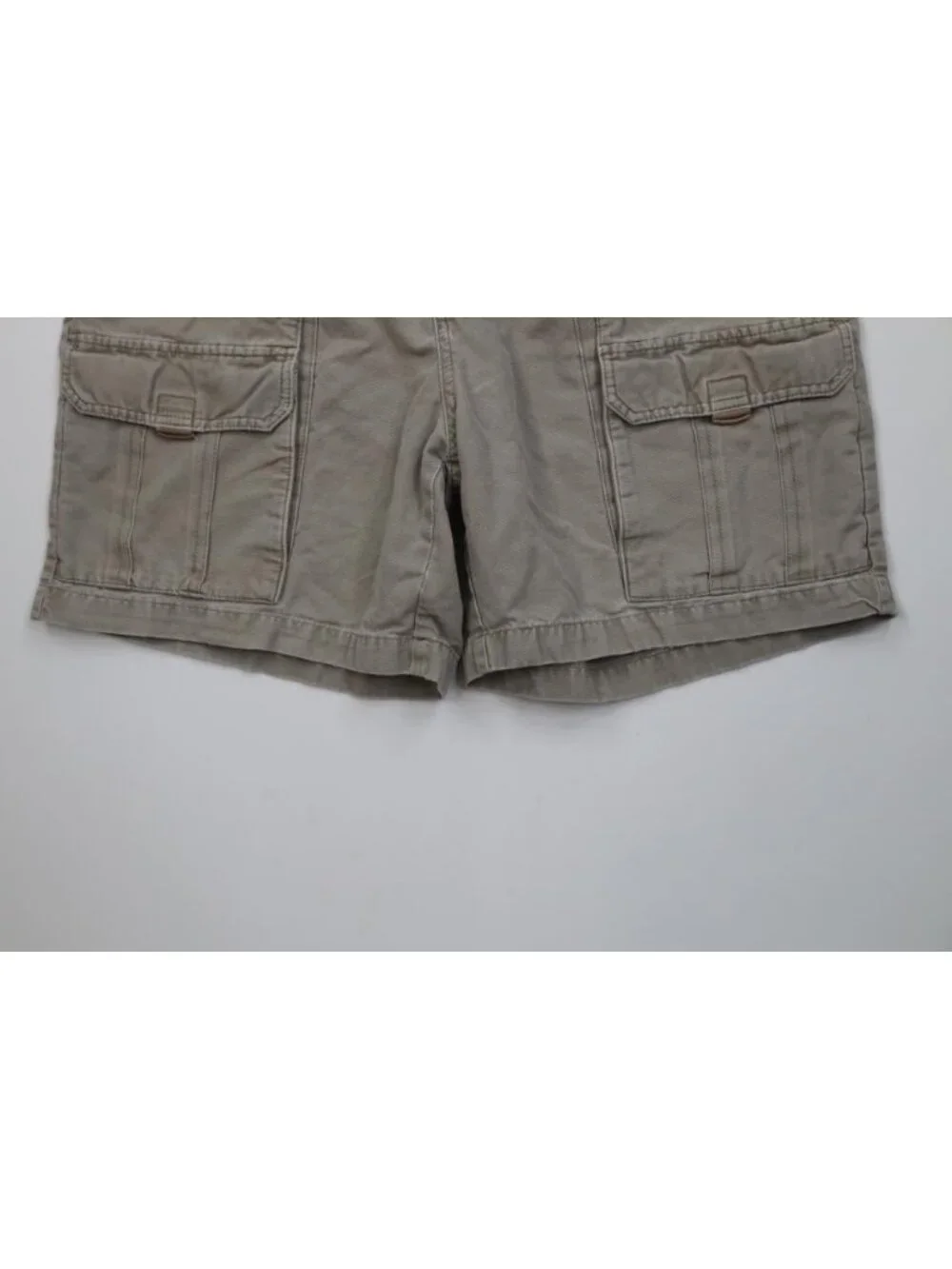 Vintage 90s Y2K Columbia Mens 34 Faded Stonewash Canvas Above Knee Cargo Shorts